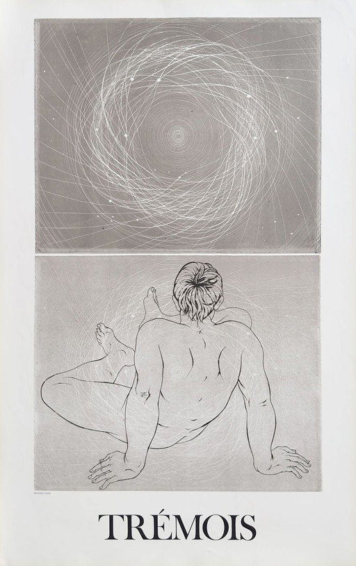 Pierre Yves TREMOIS The Man with Atoms (with text) poster 1973