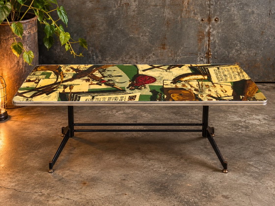 Table basse de style Fornasetti, années 1950. – Tables basses, Metal (photo 2 of 4)