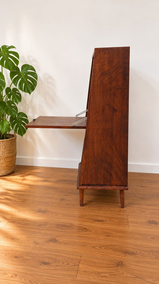Scrittoio segretario vintage di design scandinavo – Scrivanie, Legno, Ottone (photo 5 of 5)