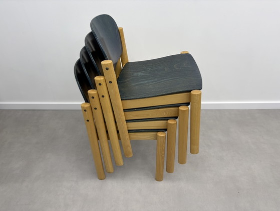 4 x Vintage Kusch & Co Design Stoelen – kusch co, Eetkamerstoelen, Wood (photo 14 of 15)