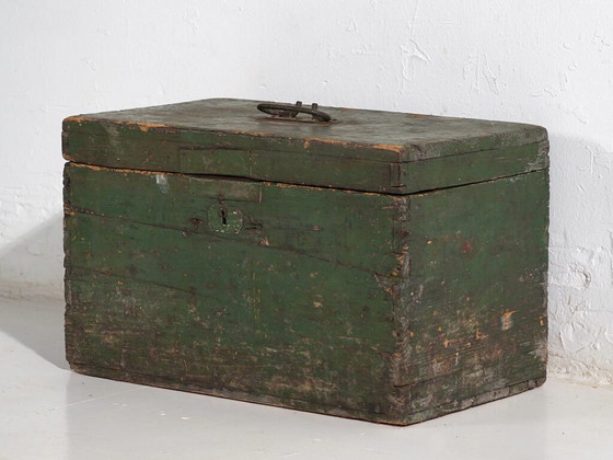 Antieke groene kist (ca. 1920) #74 – Ladekasten, Rustic (photo 17 of 28)