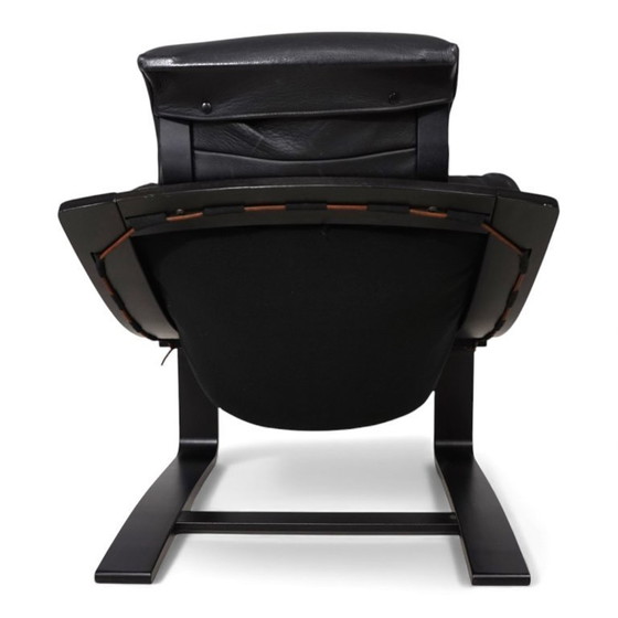 Image 1 of Fauteuil lounge en cuir Nelo Kroken par Åke Fribytter, 1970