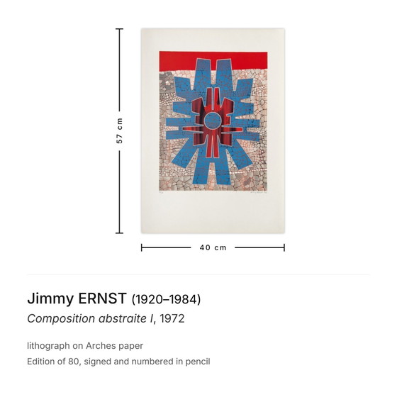 Image 1 of Jimmy ERNST Komposition abstrakt I Signierte Lithografie 1972