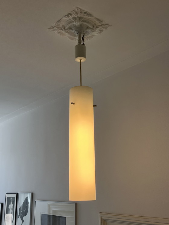 Image 1 of plafonnier cylindrique en verre opale