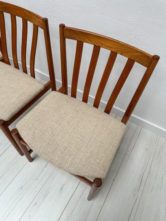 Image 1 of 4x Vintage Teak Dining Chairs by Slagelse Møbelværk 60s