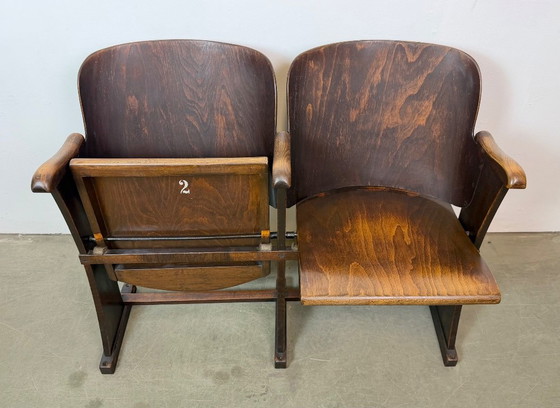 Vintage Two-Seat Cinema Bench from Thonet, 1950s – Folding chairs, Wood (photo 17 of 21)