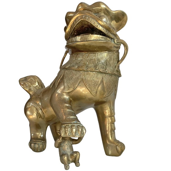 Buddha monumentale dorato a fuoco – Stile Tibetano-Rattanakosin – 44 cm / 6.4 kg – Sculture, Bronze (photo 5 of 20)