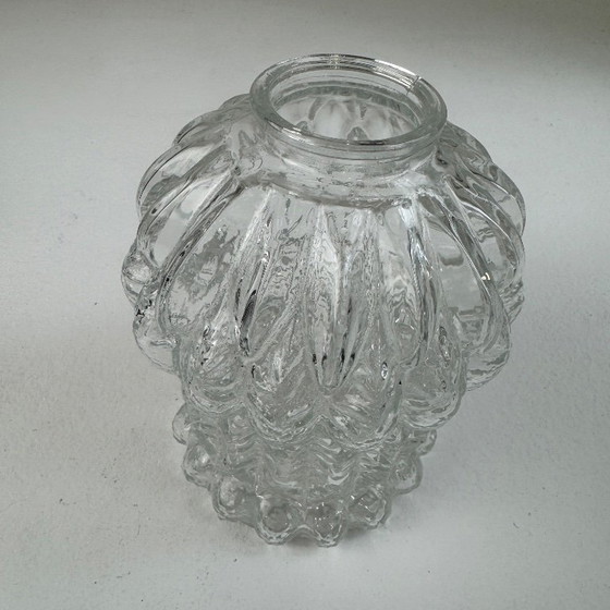 Image 1 of Vintage metalen en glazen wandlamp