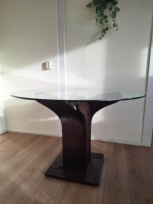 Vivai del Sud rattan design table - 1970s