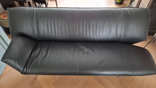 Black leather 3-seater Leolux Tango sofa