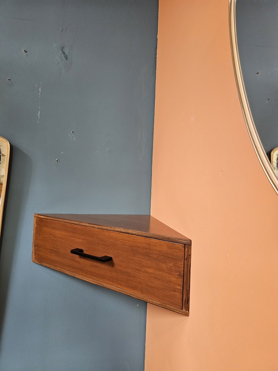 Comodino Angolare a Parete Flottante Vintage Mid-Century – Comodini, Iron, Wood (photo 3 of 11)