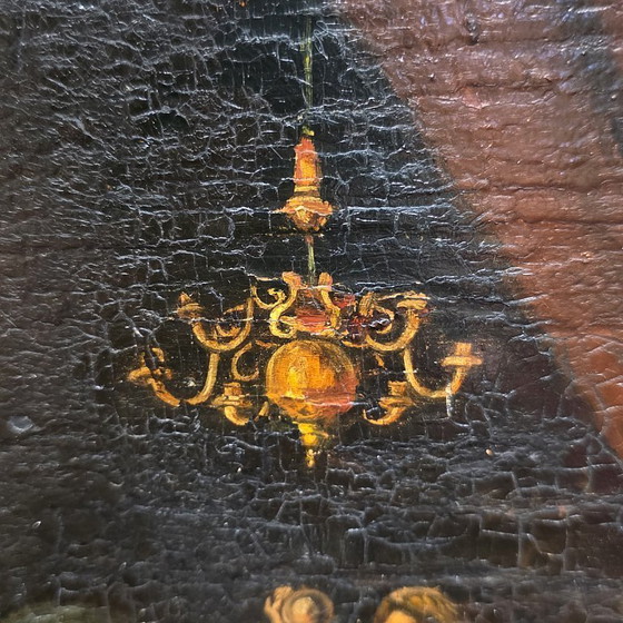 Image 1 of Dipinto antico da un'opera di Gerrit Dou, XVIII/XIX secolo