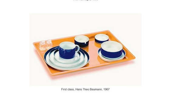 Image 1 of Hans Theo Baumann bauhaus Luftansa 1. Klasse orange Service Tablett 1967 RRR