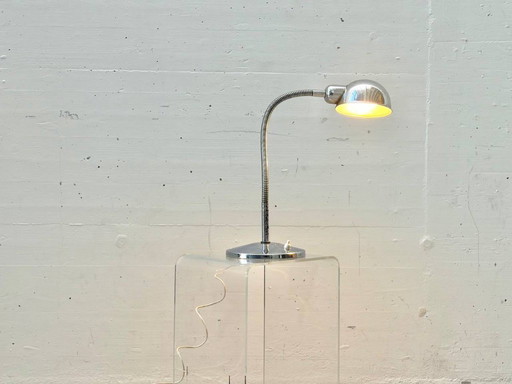 Vintage chromen tafellamp met flexibele arm, Italië, jaren 60.
