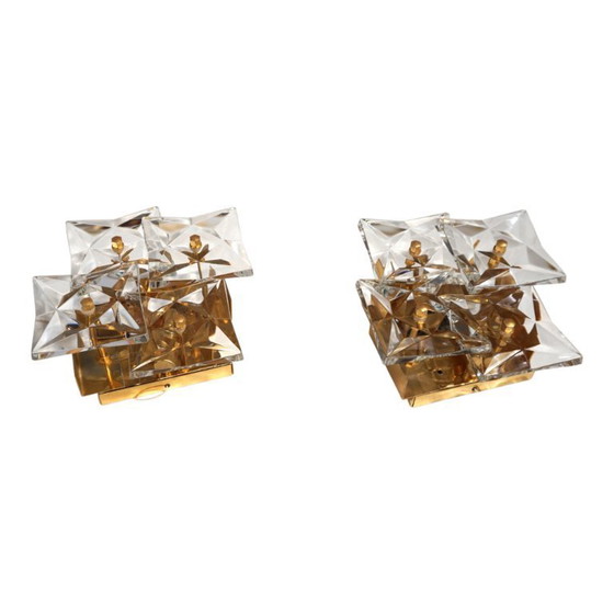 Image 1 of Set di 2 lampade da parete in cristallo Kinkeldey Hollywood Regency, 1970