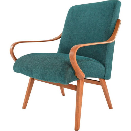 Poltrona vintage color verde, cecoslovacca anni '60