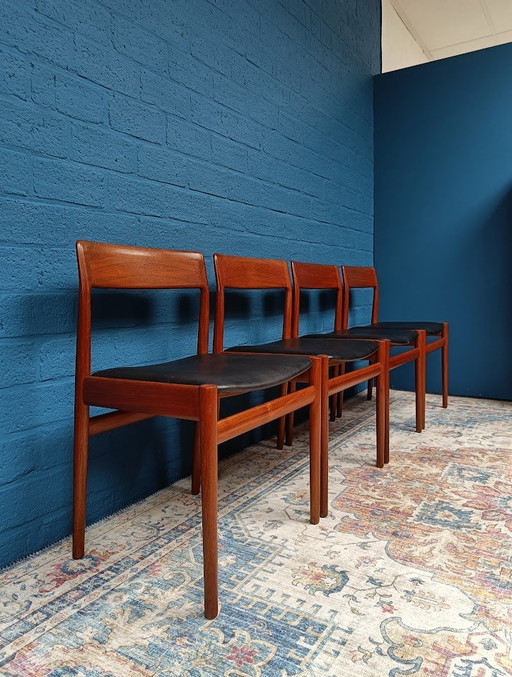 4x Johannes Nørgaard Chairs, For Nørgaards Møbelfabrik, Midcentury Design 1960s