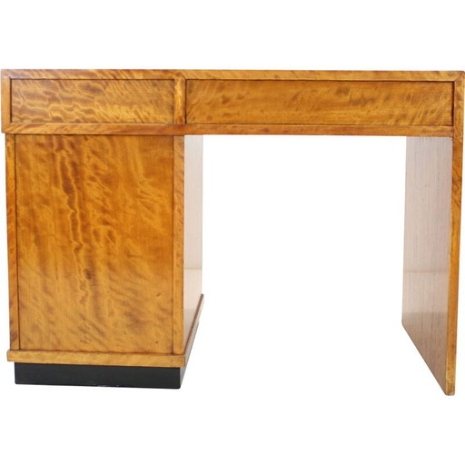 Bureau vintage en bois Art Deco, Tchécoslovaquie 1930