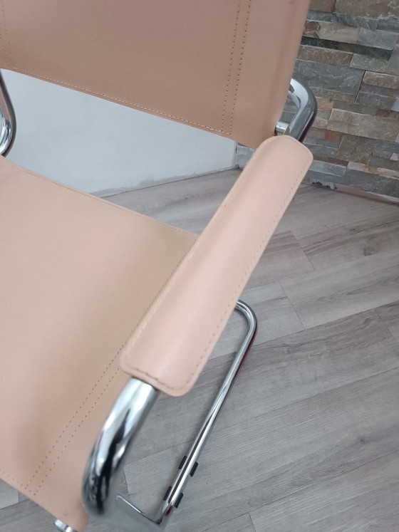Freischwinger-Sessel Bauhaus Italien 1980er Jahre – Metal, Leather (photo 8 of 15)
