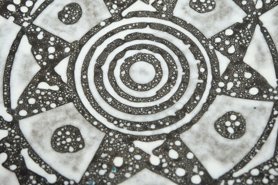 Image 1 of grande ciotola carstens piatto decorato ankara smalto grigio e marrone no. 1075-31 ceramica metà secolo 1960 wgp