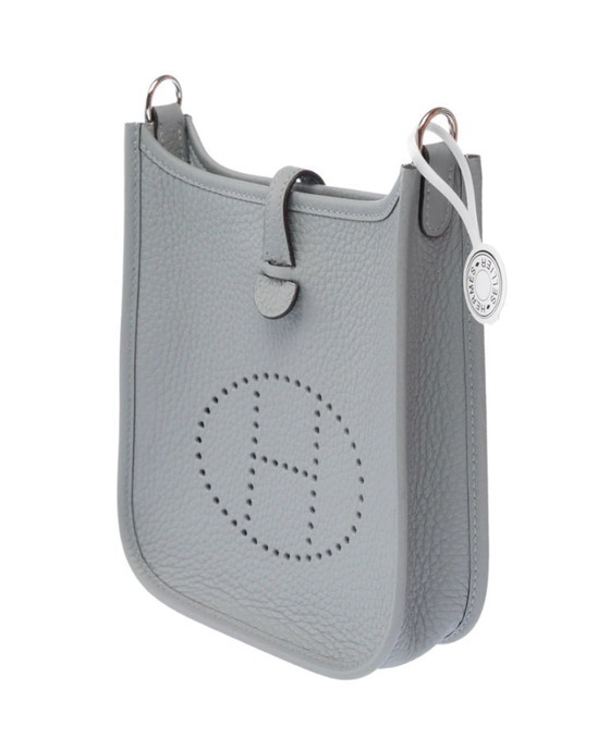 Image 1 of Zak HERMES Mini Evelyne en Cuir Gris - 103351