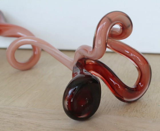 Image 1 of vase mouth-blown glass paste octopus art glass '70 josefina krosno