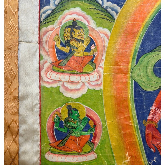 Monumentale Paubha Newar népalaise du XIXe siècle de Rakta Tara – Tara Rouge du Vœu et de la Prospérité – (photo 6 of 11)