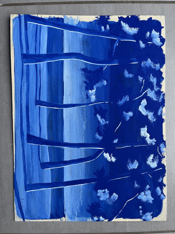 Image 1 of Gouache on cardboard, 40x30cm, framed.