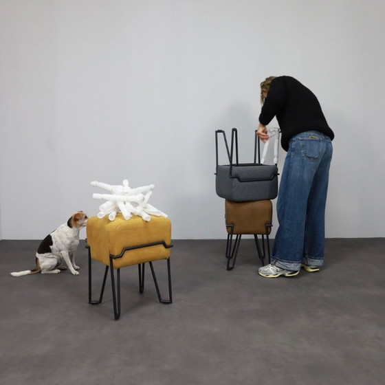 Image 1 of Low Stool Bokk in leather by Ka-Lai Chan for Puik