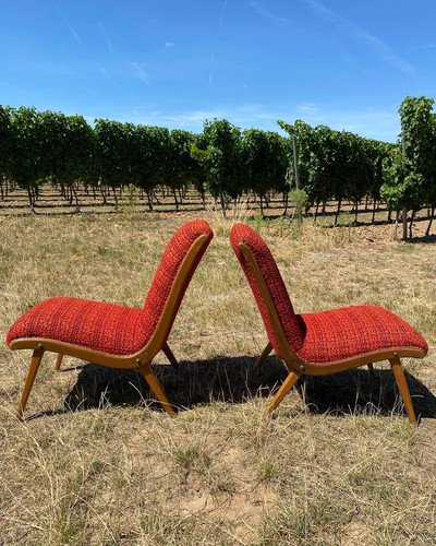 Jens Risom Poltrona Lounge Chair Anni '40 '50 Rosso Boucle Vostra Knoll – Poltrone (photo 6 of 38)