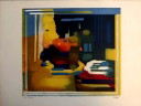 Litografía de arte abstracto de Roland Bierge (1922-1991)