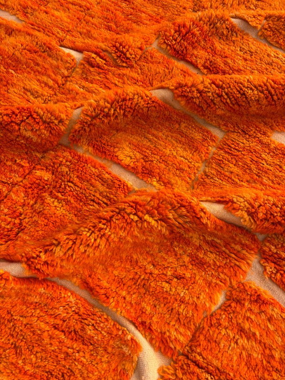Tapis orange à motif géométrique, Laine (photo 8 sur 12)