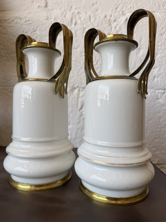 Image 1 of Old Parisian porcelain vases, 19th century