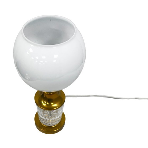 Image 1 of AKA Leuchten – Tischleuchte aus Kristall und Messing, Deutschland, 1970er Jahre, Mid-Century Modern