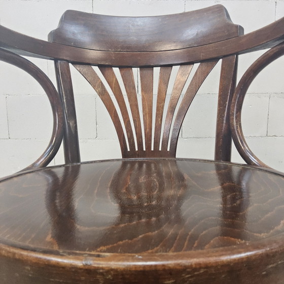 Chaise de bureau pivotante et réglable en hauteur de style Thonet antique (faite à la main) (photo 10 of 15)