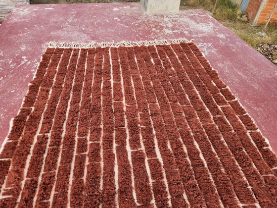 Image 1 of Tapis berbère marocain marron 250x200 cm – Tapis en laine fait main