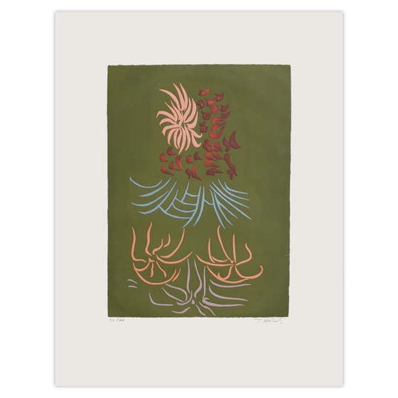Eau-forte signée Jacques Herold Fleurs 1974 – Lithographies et sérigraphies, Paper (photo 2 of 5)