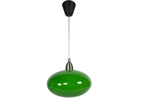 Image 1 of Lampe suspendue OVNI style ère spatiale - opaline - style moderne du milieu du siècle