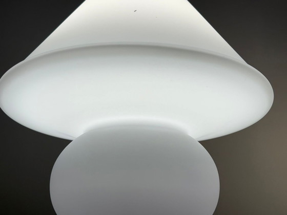 Image 1 of Juego de 2 lámparas seta, vidrio opalino, cristalería Limburg, Alemania, años 70