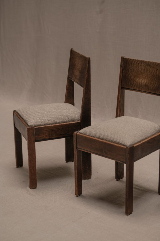 Image 1 of Früher Satz minimalistischer Esszimmerstühle, Haagse Schule