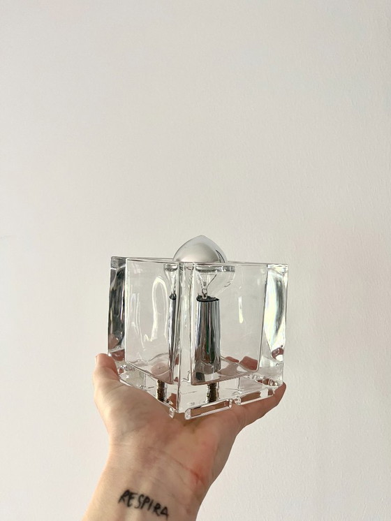 Image 1 of Vintage Cube Glass Lamp by Nachtmann Leuchten, 1990s Modern Design Light