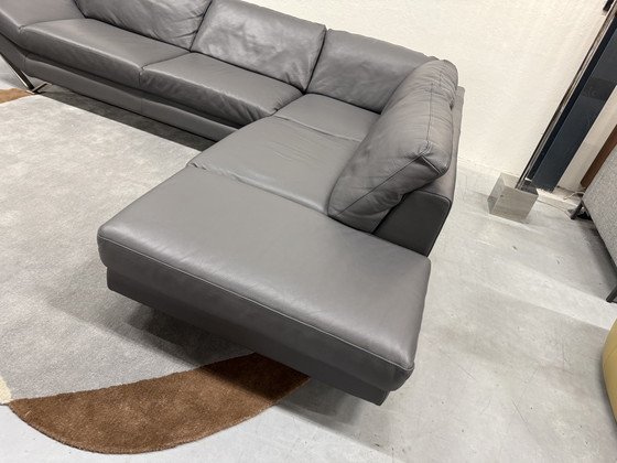 Image 1 of Natuzzi Hoekbank Grijs leer 310x240