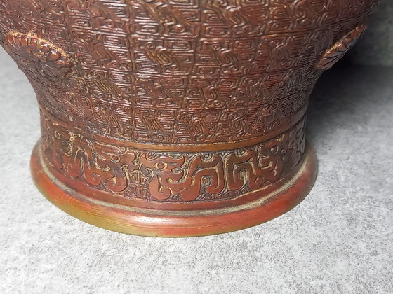 Vase Oriental Ancien, Fer, Multicolore (photo 4 sur 9)