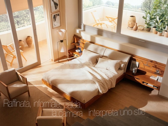 Poliform Morgante – Exceptionnel Ensemble de Chambre en Noyer Massif – Lits 2 places, Wood (photo 6 of 10)