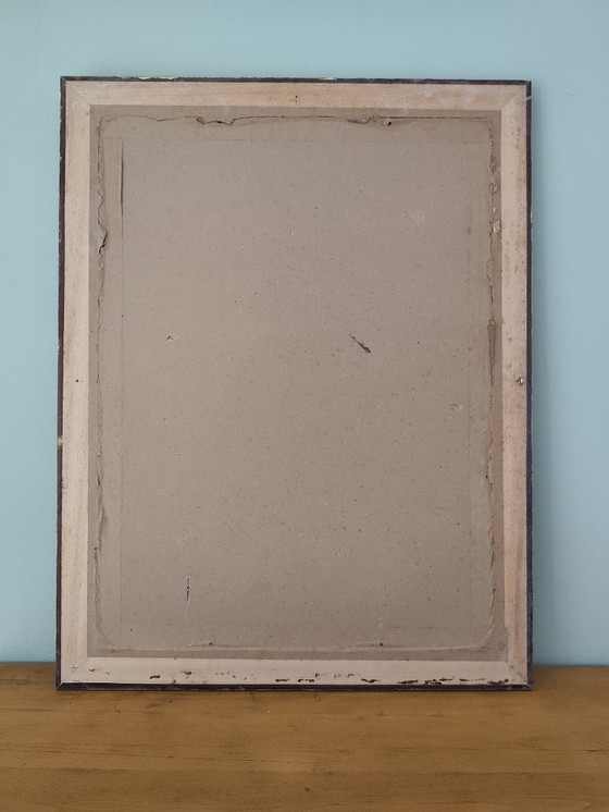 Image 1 of Grande specchio con cornice in legno dorato e vetro bisellato