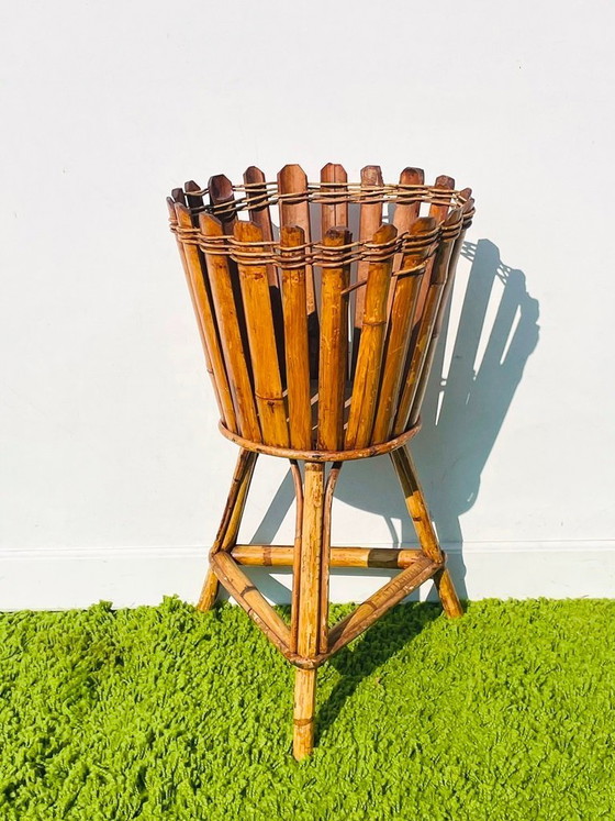 Image 1 of Supporto per piante in bambù * Vintage anni '50 * Porta piante