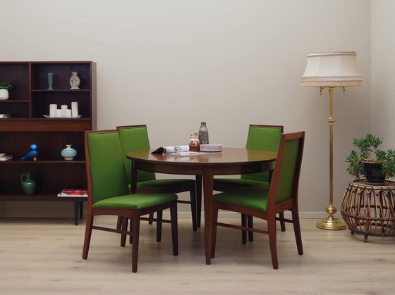 Image 1 of Set van vier rozenhouten stoelen, Deens ontwerp, 1970S, Fabrikant: Dyrlund