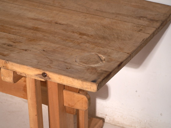 Antique Pine Refectory Dining Table, Central Europe, circa 1900, Rustic (photo 10 of 11)