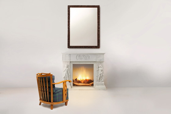 Image 1 of French Carrara Marble Fireplace with Adam and Eve Decoration