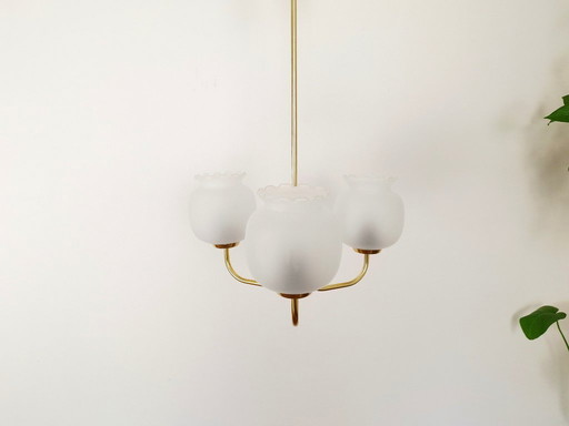 Grote Mid Century kroonluchter / vintage hanglamp / rustiek elegant armatuur / Joegoslavië jaren 1970 / hanglamp